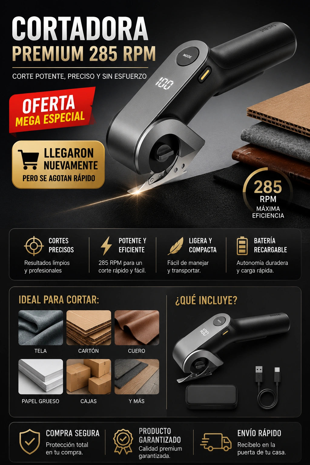 Cortadora Inalambrica Premium 285 RPM