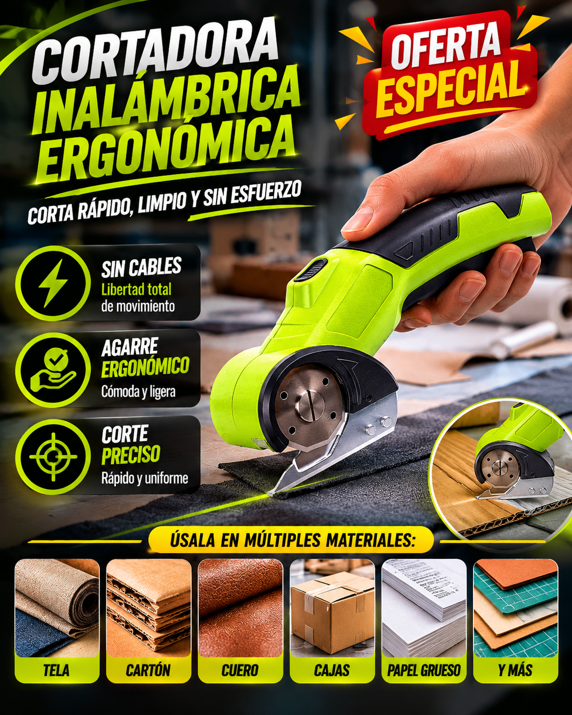 Cortador Inalámbrico Ergonómico 4V