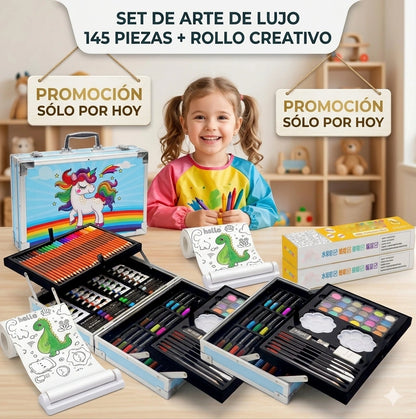 Set de Arte 145 Piezas + Rollo Creativo